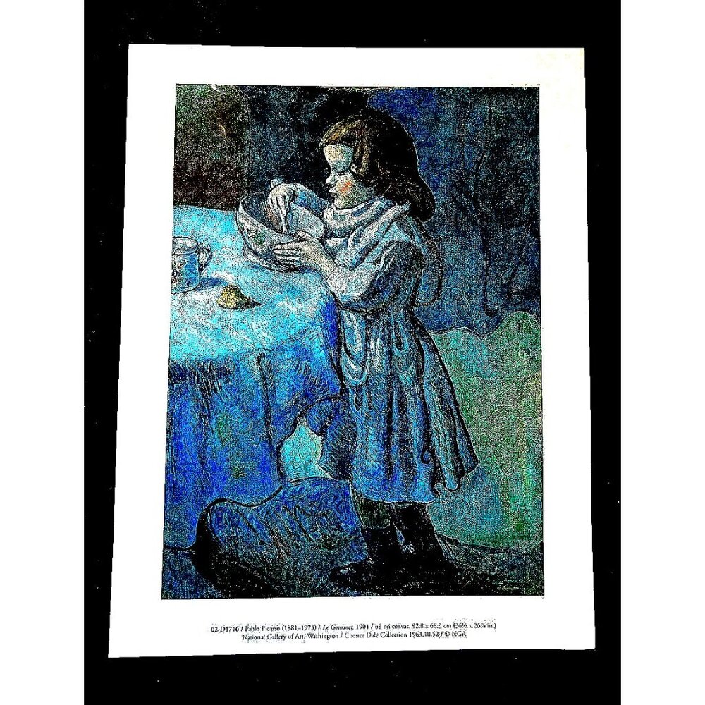 Pablo Picasso The Gourmet 1901 - National Gallery of Art Print - 11 3/4"x 8 3/4"